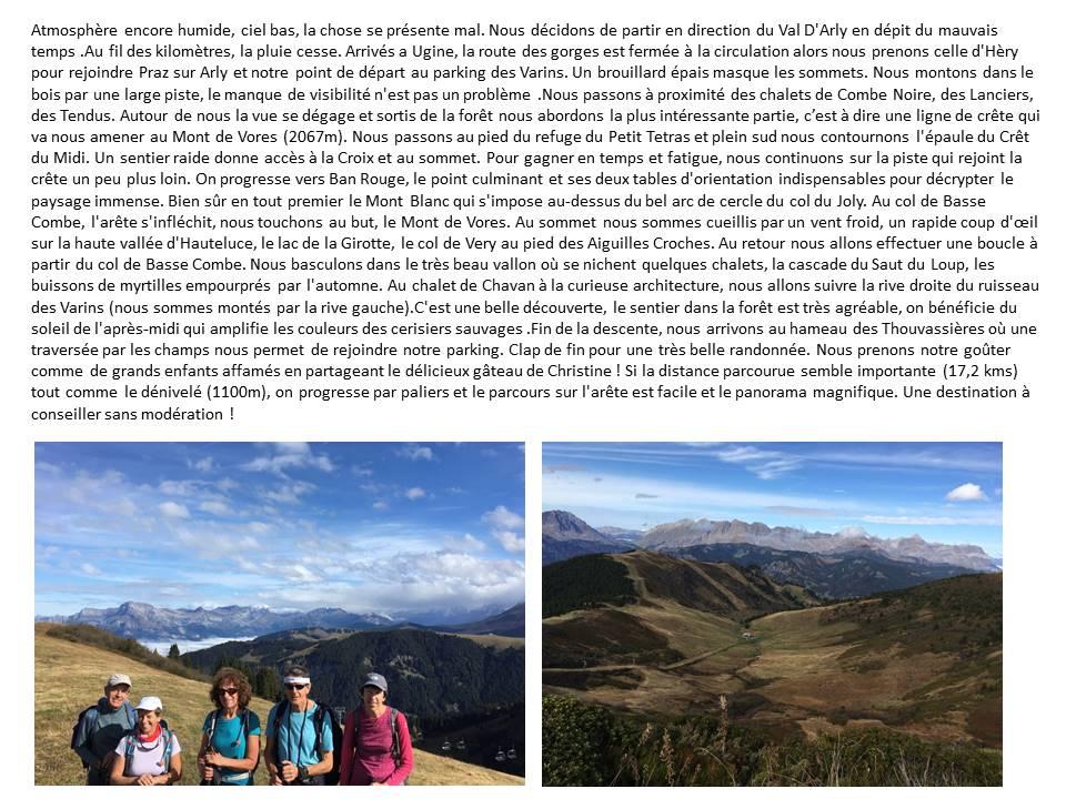 Rando du mardi 22 oct 2019 le mont vores